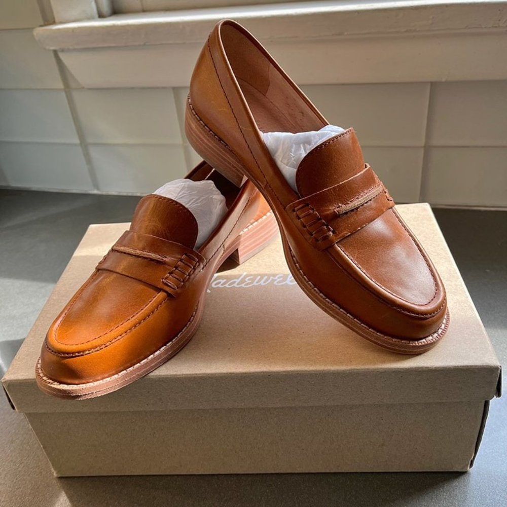Madewell Elinor Chestnut Leather Loafers - Size 5.5